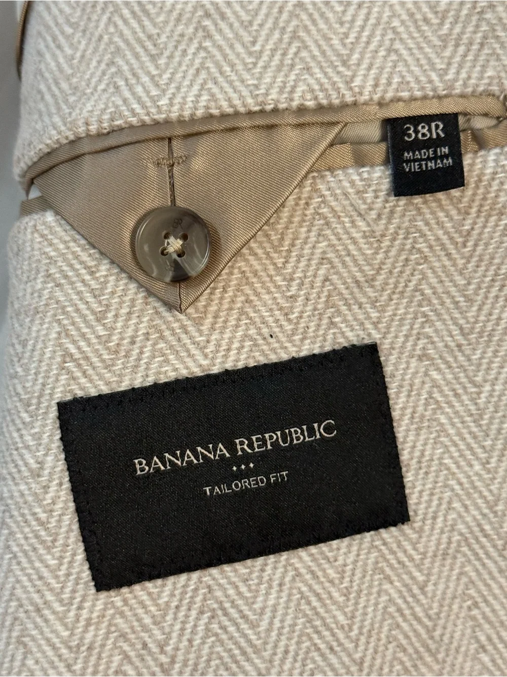 Banana Republic Men's Herringbone Sport Coat - Light Taupe